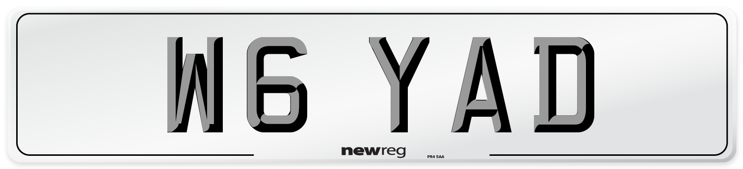 W6 YAD Number Plate from New Reg
